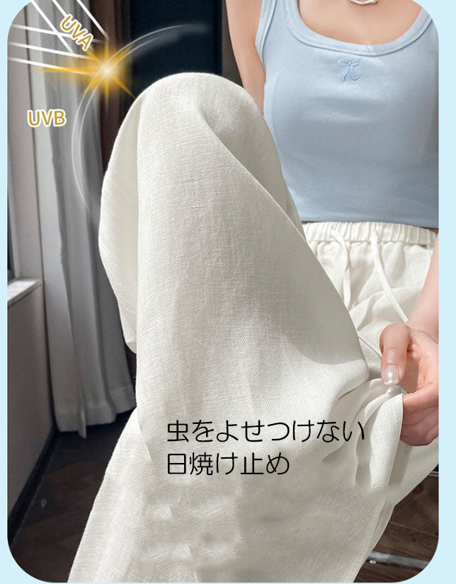 クールパンツ 接触冷感 レディース ボトムス ワイドパンツ(10298)