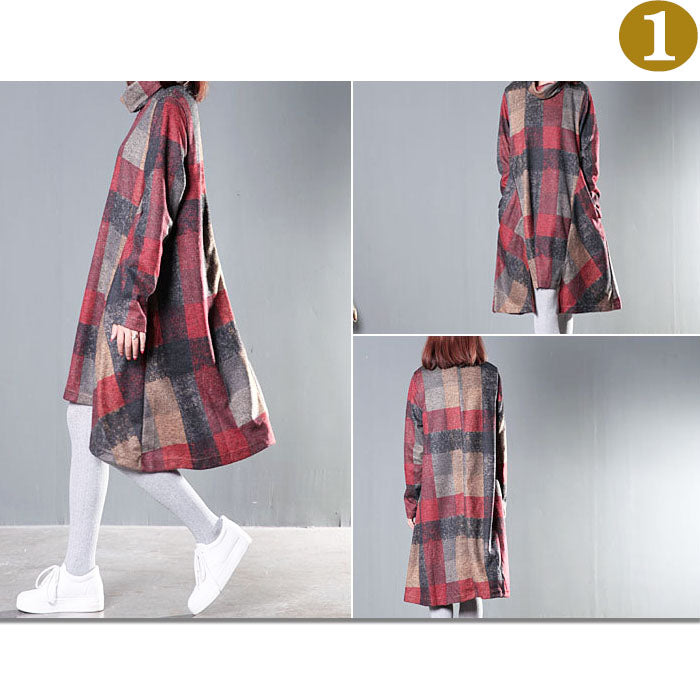 エスニックワンピース ひざ丈 ミディアム丈 秋冬 レディース(10010)