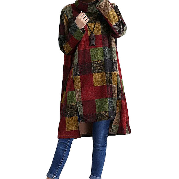 エスニックワンピース ひざ丈 ミディアム丈 秋冬 レディース(10010)