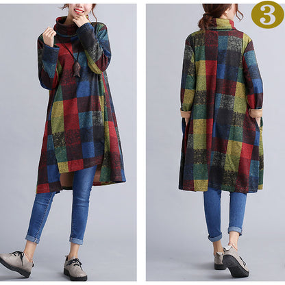 エスニックワンピース ひざ丈 ミディアム丈 秋冬 レディース(10010)