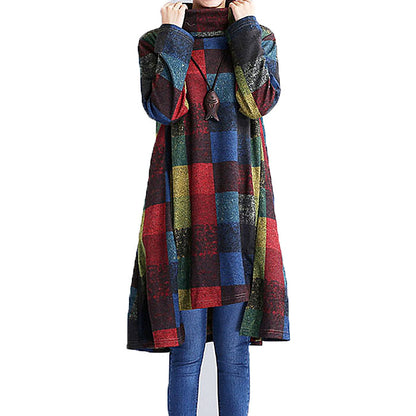 エスニックワンピース ひざ丈 ミディアム丈 秋冬 レディース(10010)