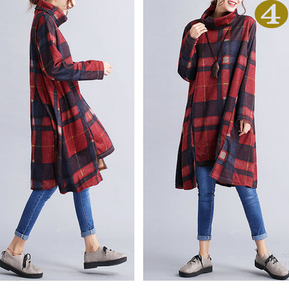 エスニックワンピース ひざ丈 ミディアム丈 秋冬 レディース(10010)