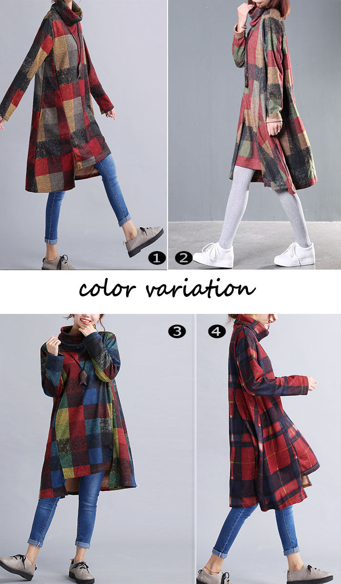 エスニックワンピース ひざ丈 ミディアム丈 秋冬 レディース(10010)