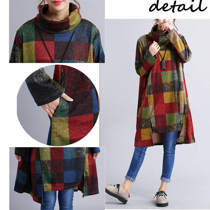 エスニックワンピース ひざ丈 ミディアム丈 秋冬 レディース(10010)