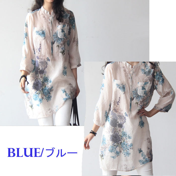 花柄ロングシャツ(10024)