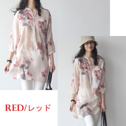花柄ロングシャツ(10024)