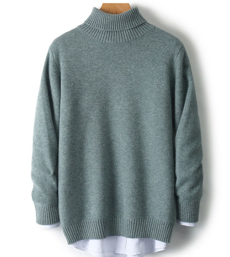 ハイネックニットセーター トップス レディース(10064)