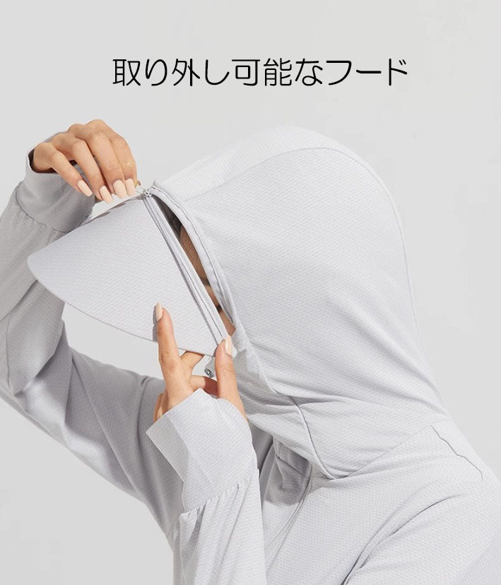 日焼け止めパーカ２ UVカット 紫外線防止  トップス(10291)