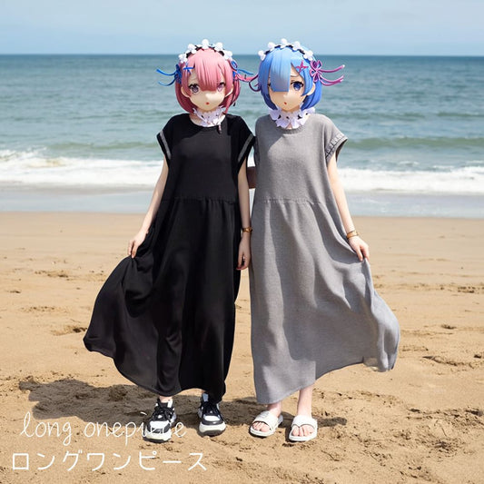 ロングワンピース レディース マタニティ 半袖 春夏(10300)