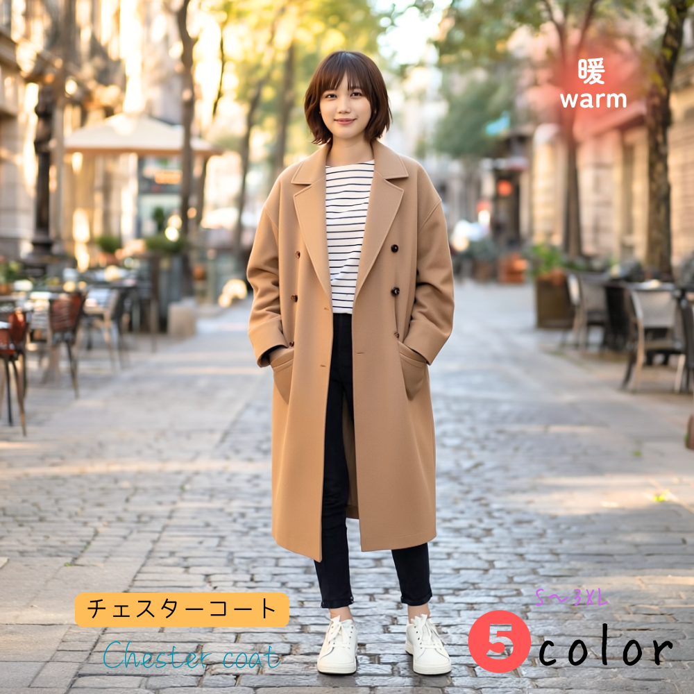 チェスターコート 秋冬 ロング アウター 上品 レディース(10311)