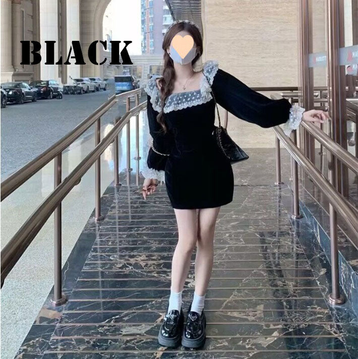 クリスマス風ワンピース  上品 レディース(10312)