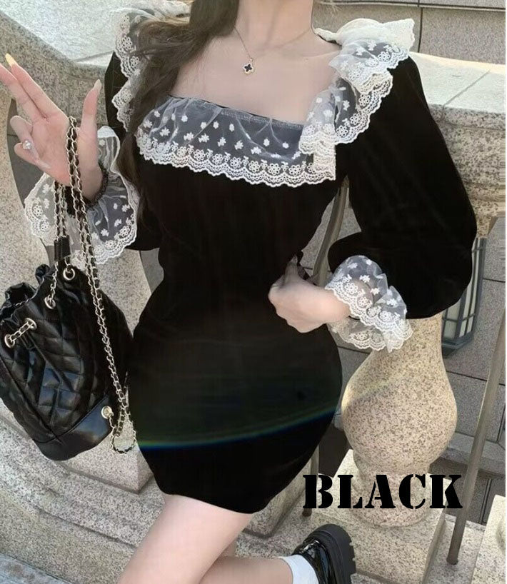 クリスマス風ワンピース  上品 レディース(10312)