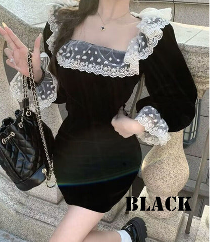 クリスマス風ワンピース  上品 レディース(10312)