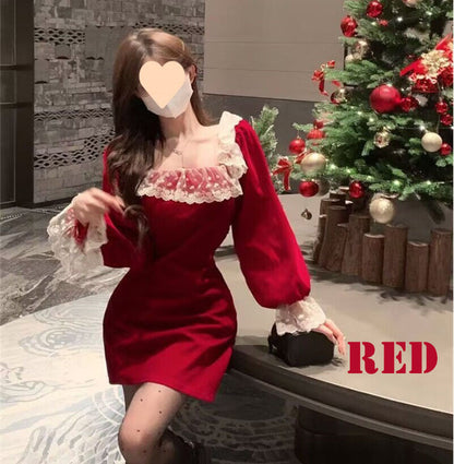 クリスマス風ワンピース  上品 レディース(10312)