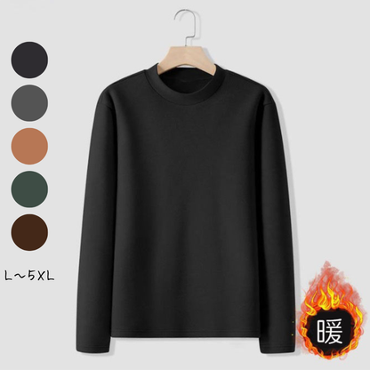 暖かロンＴ トップス 無地 メンズ 起毛 暖か(70019)