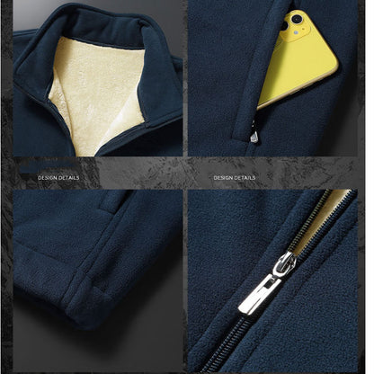 裏フリースブルゾン ジャケット トップス メンズ 暖か(70007)