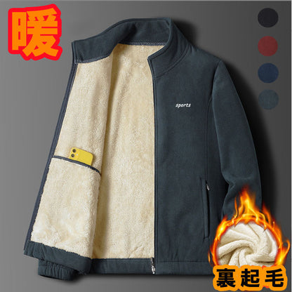 裏フリースブルゾン ジャケット トップス メンズ 暖か(70007)