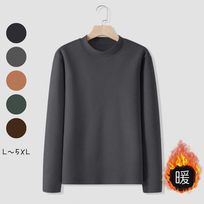 暖かロンＴ トップス 無地 メンズ 起毛 暖か(70019)