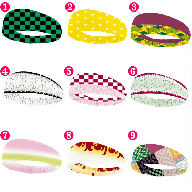 バンダナ ヘッドギア ヘッドバンド コスプレ コスチューム 鬼滅の刃風  (90060)