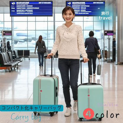 コンパクト収納キャリーバッグ 旅行 トラベル ２サイズ(90063)