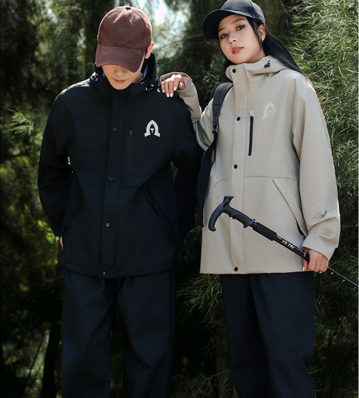 ウィンドブレーカー  マウンテンパーカ レインコート アウター ジャケット 上下セット ユニセックス (90073)