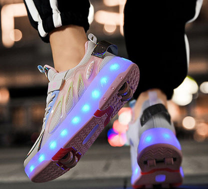 光るローラースケートシューズ キッズ 子ども 女の子 男の子 LED (90074)