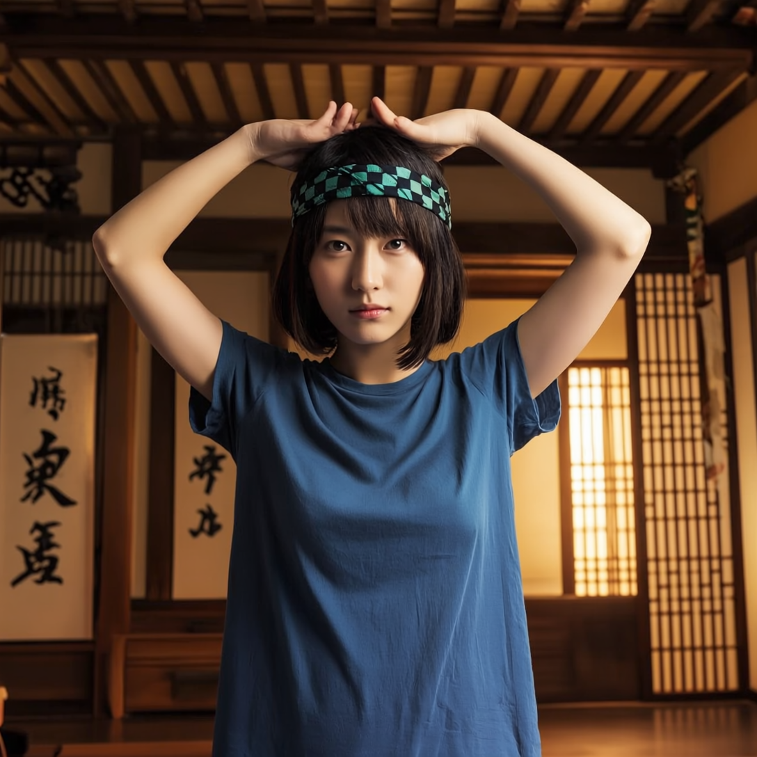 バンダナ ヘッドギア ヘッドバンド コスプレ コスチューム 鬼滅の刃風  (90060)